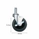 JUEGO DE 4 RUEDAS GIRATORIAS PREMIUM CON FRENO PARA ESTANTERIA DE ALAMBRE CROMADA , 13CM 1010-0012-OL