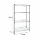 ESTANTERIA DE ALAMBRE CROMADO 122 X 46 X 160 CM DE 4 REPISAS 1010-0015-OL