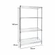 ESTANTERIA DE ALAMBRE CROMADO 92 X 61 X 160 CM DE 4 REPISAS 1010-0016-OL