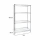 ESTANTERIA DE ALAMBRE CROMADO 122 X 61 X 160 CM DE 4 REPISAS 1010-0017-OL