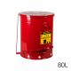 BOTE DE ACERO PARA RESIDUOS PELIGROSOS 80 LITROS ROJO AUTOCERRABLE JUSTRITE 09700 1023-0004-JU
