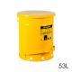 BOTE DE ACERO PARA RESIDUOS PELIGROSOS 53 LITROS AMARILLO AUTOCERRABLE JUSTRITE 09501 1023-0007-JU