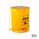 BOTE DE ACERO PARA RESIDUOS PELIGROSOS 80 LITROS AMARILLO AUTOCERRABLE JUSTRITE 09701 1023-0008-JU