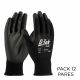 GUANTE USO GENERAL NEGRO-NEGRO RECUBRIMIENTO POLIURETANO TALLA L-GRANDE PACK 12PARES G-TEK BLK125-MX 1026-0010L-PI