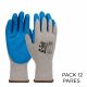 GUANTE USO GENERAL EXTRA AGARRE GRIS-AZUL RECUB. LATEX L-GRANDE PACK 12PARES G-TEK 39-1310 1026-0017L-PI